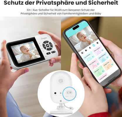 Simyke Intelligenter Babyphone, 7,1 cm (2,8 Zoll) Display, 1080p