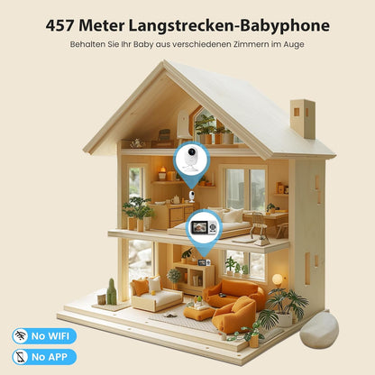 Simyke Intelligenter Babyphone, 7,1 cm (2,8 Zoll) Display, 1080p