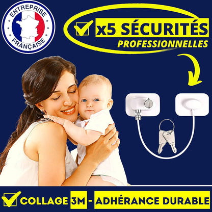 Fenêtre de sécurité pour enfants, 5 pièces, incl. Ebook, sans Bohren, Türblock, Schloss, Haus-Set aus PVC