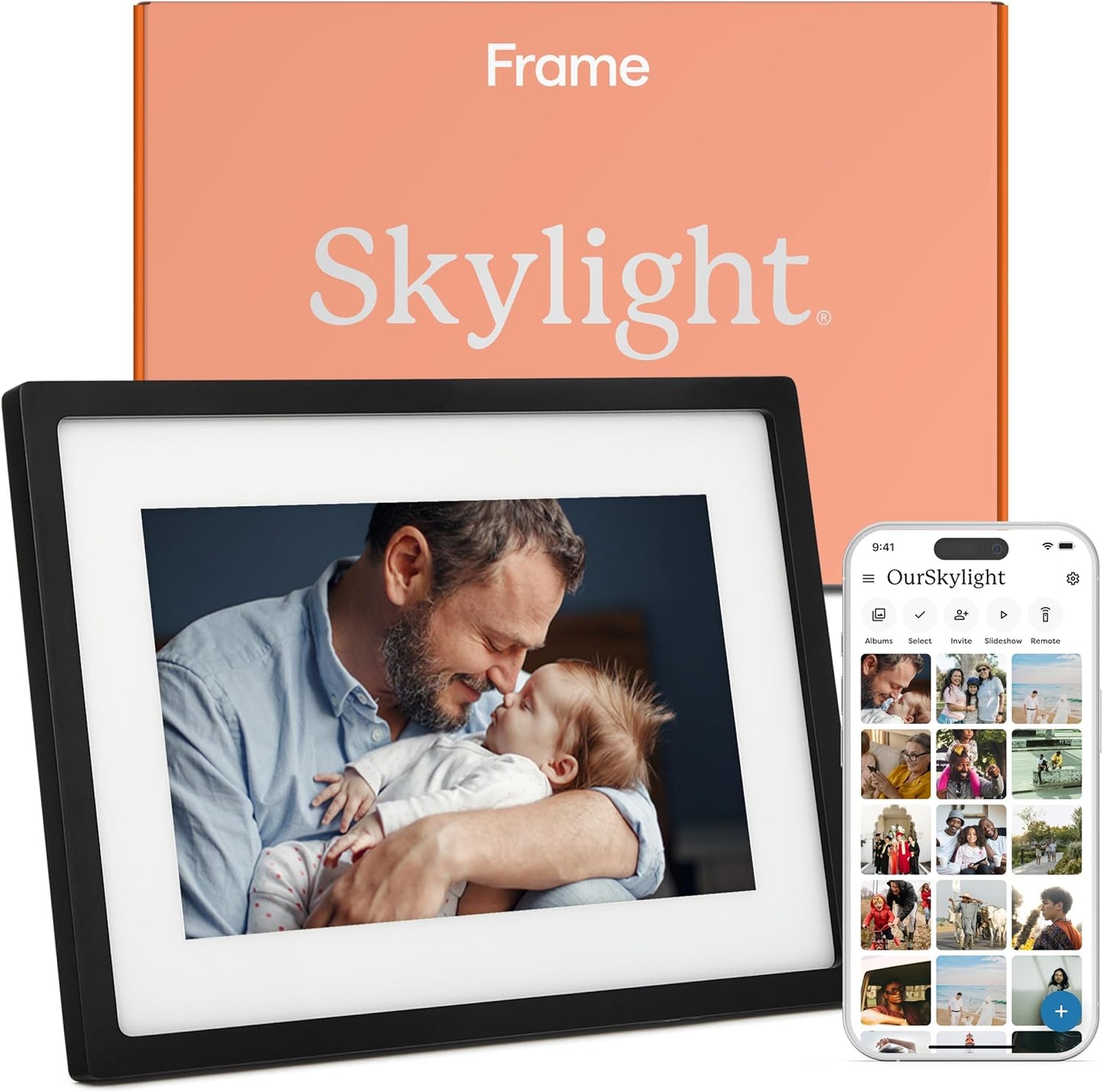 Skylight Frame - WLAN Digitaler Billderrahmen, 10 Zoll Touch-Screen, Schwarz