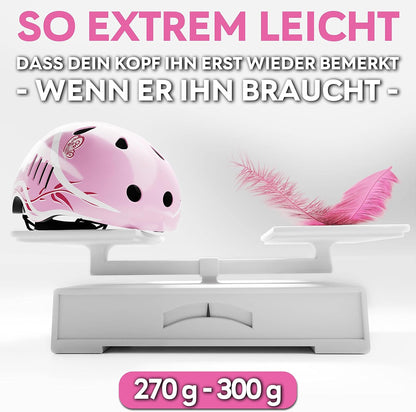 SKATEWIZ Casque de patinage pour enfants et jeunes - Extrêmement léger - FIDLOCK Magnetschnalle - Taille S - 49-53 cm; Rose 