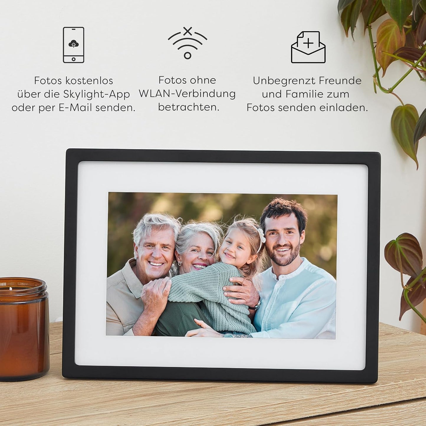 Skylight Frame - WLAN Digitaler Billderrahmen, 10 Zoll Touch-Screen, Schwarz