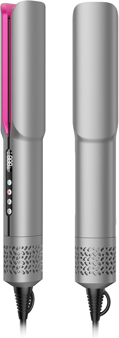 Slopehill 2-in-1 Haarglätter und Föhn, professionelles Glätteisen mit High-Speed-Airflow Silber