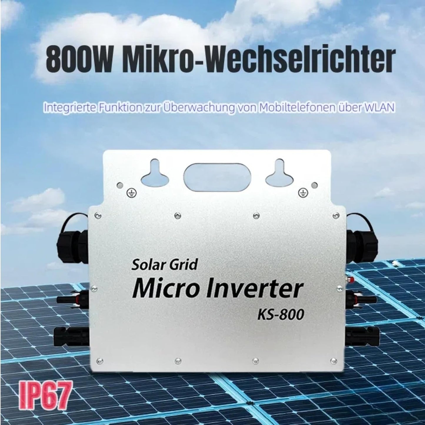 800W Micro Wechselrichter Solar Grid Tie mit AC Datenüberwachung Display