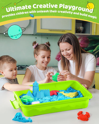 Play Sand mit Sensory Bin Spielzeug für Kinder 8 lb von 7 farbigen Bulk Magic Sand mit Sandkasten