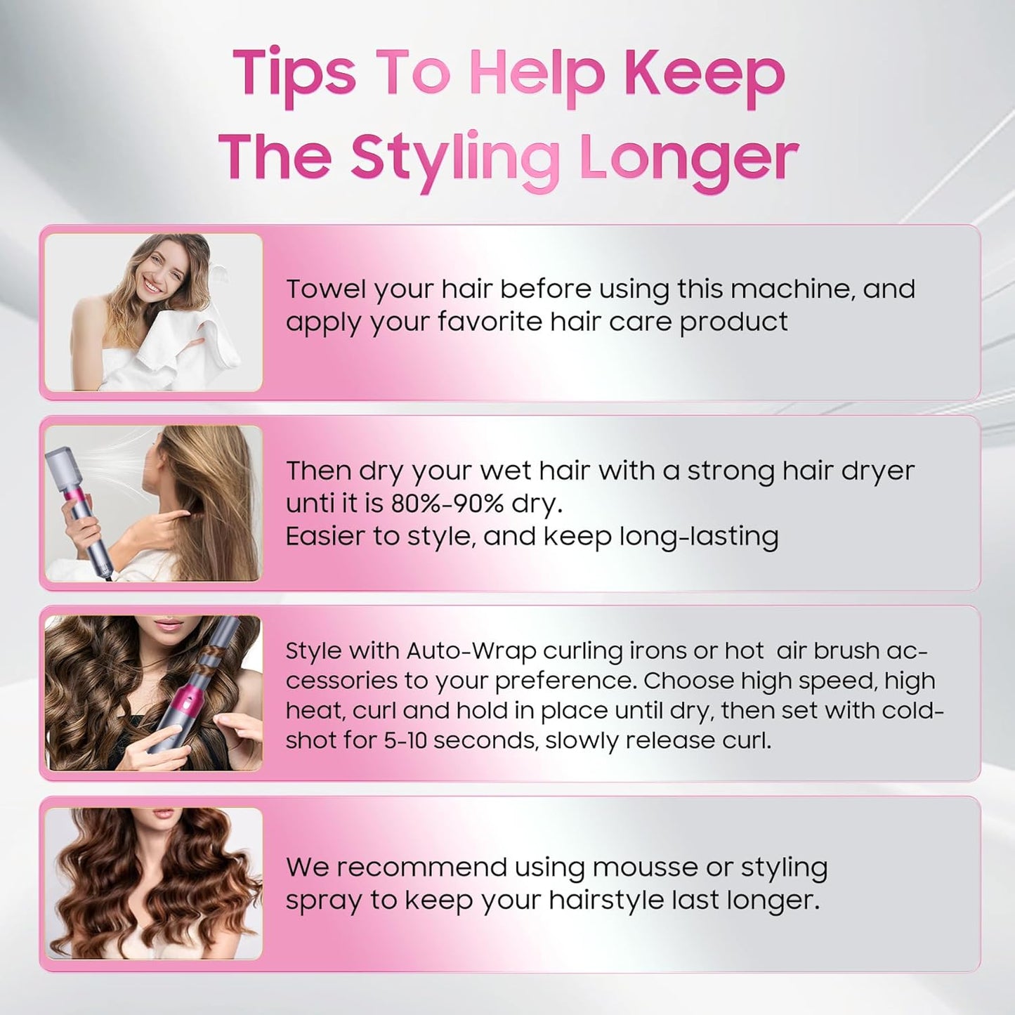 Swetfela Hair Styler Set, Airstyler 5 In 1 Mit Rundbürstenföhn Haarstyler