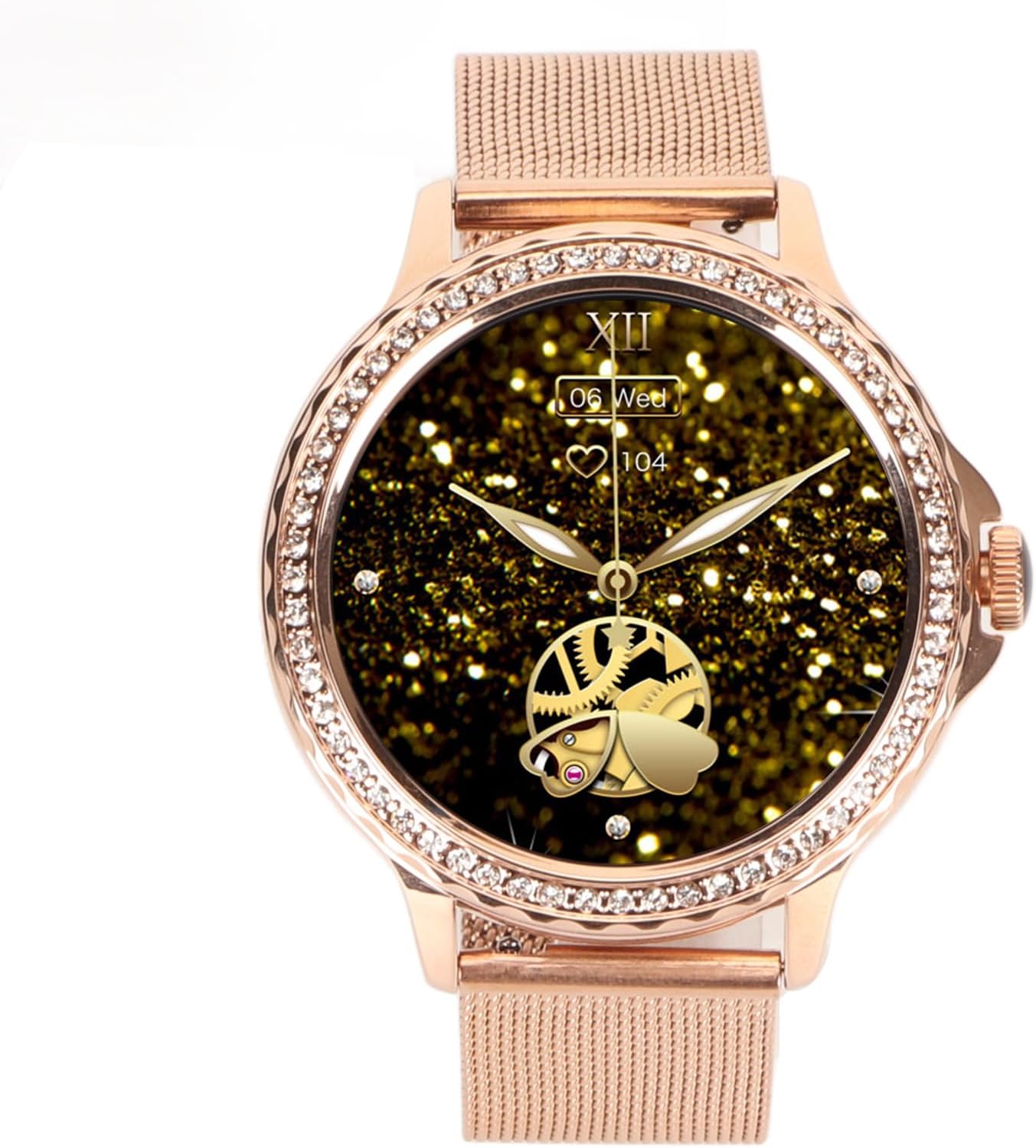 Fitonus NX19 Smartwatch für Damen, Bluetooth-Sport-Smartwatch mit 1,3 Zoll HD-Farb-Touchscreen (Rosegold)