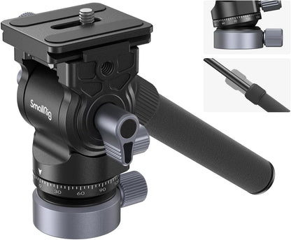 SMALLRIG Stativ Fluid Videokopf Video Head Mount Plate CH20 mit Schnellwechselplatte