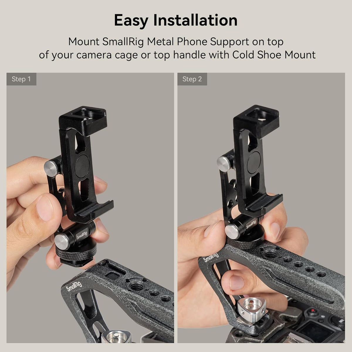 SMALLRIG Universelle Metal Phone Support mit Blitzschuh, für iPhone /Samsung 4382 