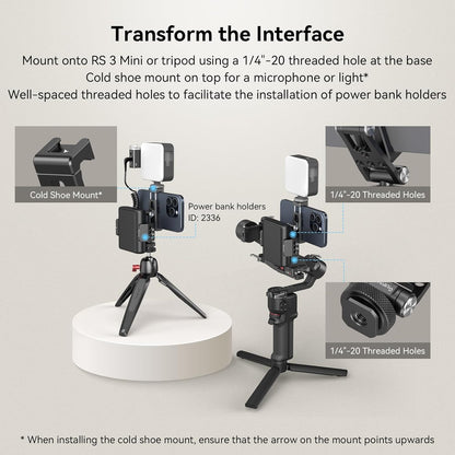 SMALLRIG Universelle Metal Phone Support mit Blitzschuh, für iPhone /Samsung 4382 