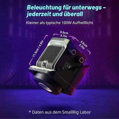 SMALLRIG RC 100C RGBWW LED-Videoleuchte, App,100 W Mini-COB-Dauerlicht