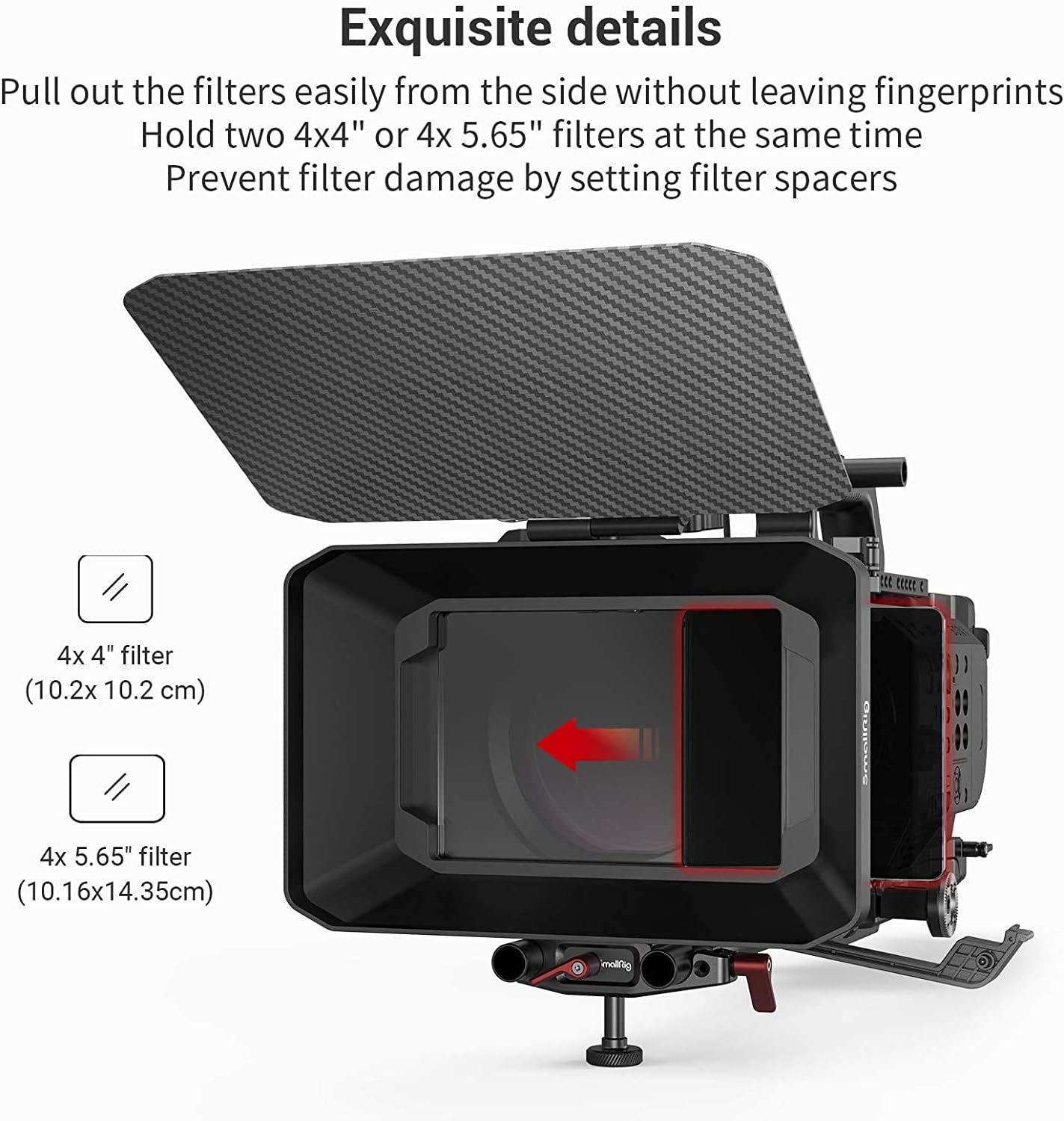 SMALLRIG Light Matte Box pour appareils photo reflex numériques sans miroir, compatible avec les objectifs 67 mm/72 mm/77 mm/82 mm/114 mm – 2660