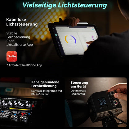 SMALLRIG RC 100C RGBWW LED-Videoleuchte, App,100 W Mini-COB-Dauerlicht