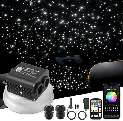 Sunkenet 20W Twinkle Sternenhimmel Auto, 800pcs*0.75mm*4m Sternenhimmel Glasfaser RGBW Bluetooth-APP/Fernbedienung