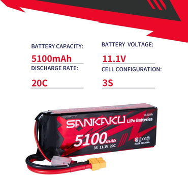 SANKAKU 3S 5100 mAh 11,1 V 20 C LiPo-Akku mit XT60-Stecker