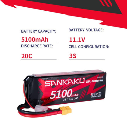 SANKAKU 3S 5100 mAh 11,1 V 20 C LiPo-Akku mit XT60-Stecker