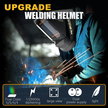 SONNLER Automatik Schweißhelm  großem Sichtfeld (10 x 9,3 cm), Echtfarben-Schweißmaske