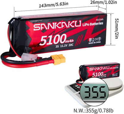 SANKAKU 3S 5100 mAh 11,1 V 20 C LiPo-Akku mit XT60-Stecker