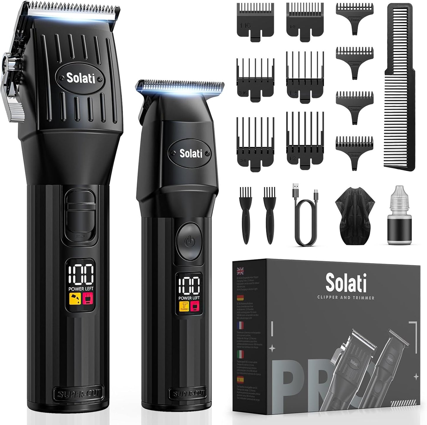 SOLATI Haarschneidemaschine, Profi Set Bartschneider & Haartrimmer,T-Blade-Rasierer
