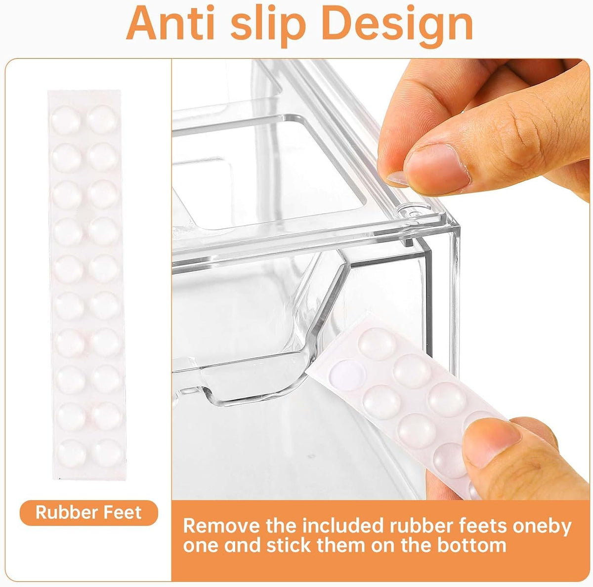 Stebopum Stapelbare Schubladen, transparenter Make-up-Organizer, Kunststoff (4 Stück)