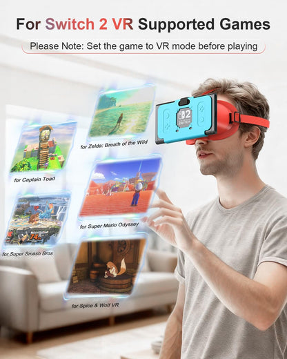 STARTRC GAMES VR Headset für Nintendo Switch 2 mit verstellbaren HD-Linsen