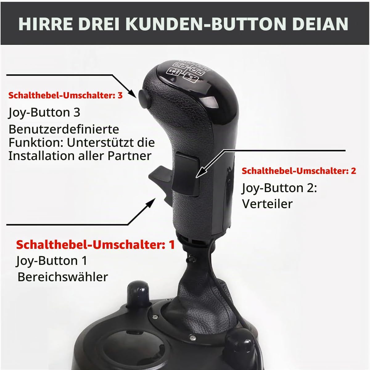 Sarini Gearshift Shifter Knob USB Truck Simulator Shifter Ersatz für Logitech G29 G27 G25 G920