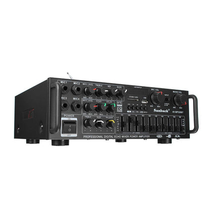 Amplificateur Sunbuck AV-MP326BT 220 V 800 W 4 Ohm EQ 2 canaux Convertisseur stéréo Bluetooth Disque USB Carte SD