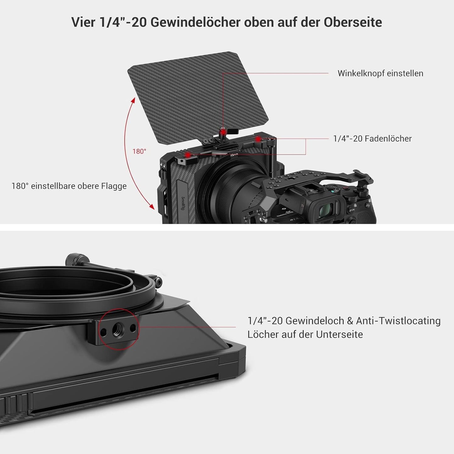 Mini Matte Box SMALLRIG pour appareils photo reflex numériques et hybrides, kit de support de filtre lumineux pour vidéastes - 3196