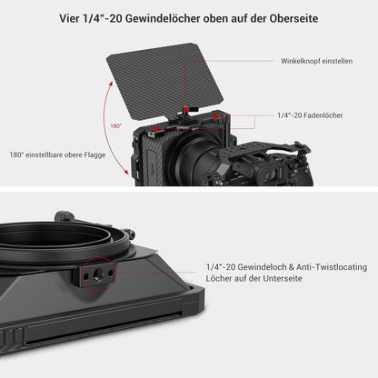 Mini Matte Box SMALLRIG pour appareils photo reflex numériques et hybrides, kit de support de filtre lumineux pour vidéastes - 3196