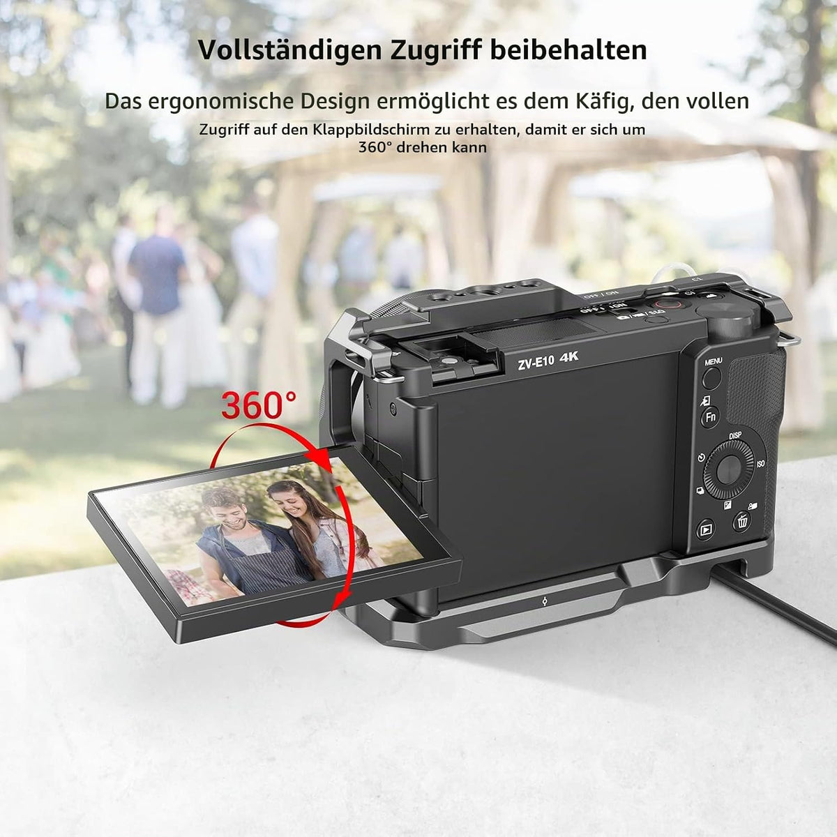SMALLRIG ZV-E10 Käfig mit Griff und integrierter Schnellwechselplatte für Arca Swiss