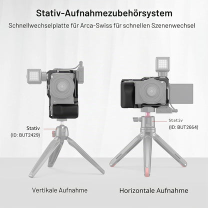 SMALLRIG ZV-E10 Käfig mit Griff und integrierter Schnellwechselplatte für Arca Swiss