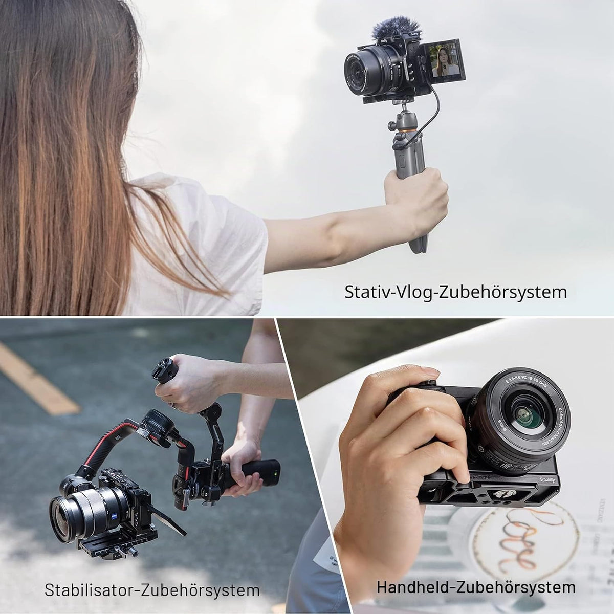 SMALLRIG ZV-E10 Käfig mit Griff und integrierter Schnellwechselplatte für Arca Swiss