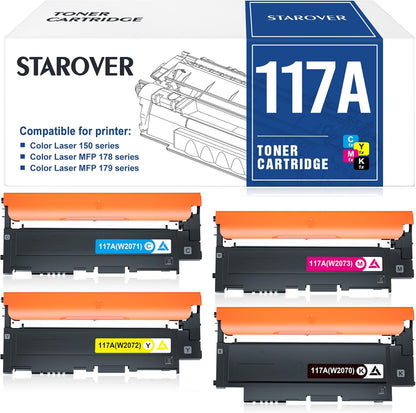 STAROVER 117A Toner kompatibel für HP 117A Toner-Set (Schwarz Cyan Gelb Magenta 4er-Pack)