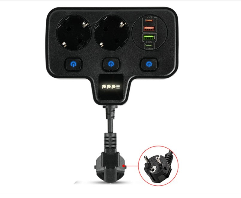 BKL-503 EU Schnelllade-Steckdosenleiste Schwarz