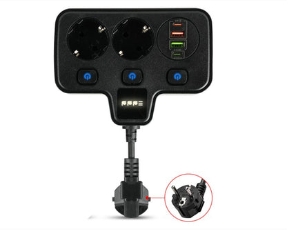 BKL-503 EU Schnelllade-Steckdosenleiste Schwarz