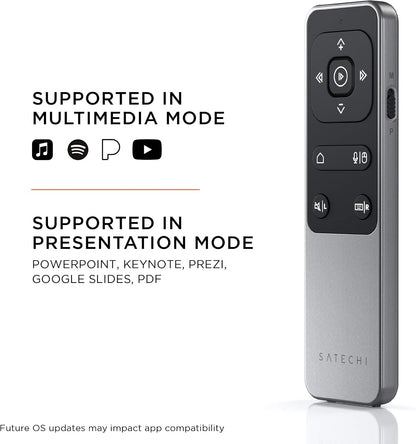 SATECHI R2 Bluetooth Multimedia/Präsentations-Fernbedienung,5.0 2,4GHz