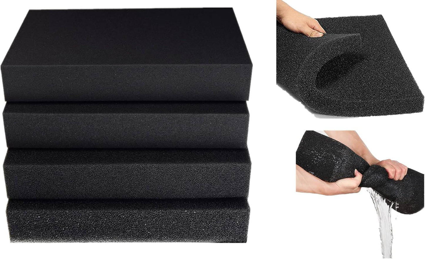 2 X Shunting Bio-Baumwoll-Filter, für Pool, Aquarium, Wasserfilter, Baumwolle (50 x 4 x 50–25PPI) 2 stück