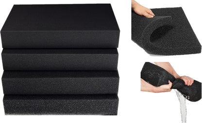 2 X Shunting Bio-Baumwoll-Filter, für Pool, Aquarium, Wasserfilter, Baumwolle (50 x 4 x 50–25PPI) 2 stück