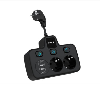 BKL-503 EU Schnelllade-Steckdosenleiste Schwarz