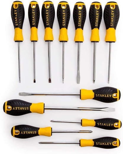 Stanley Tools STA060212 PH/SL/PZ/TX Standard-Schraubendreher, Gelb/Schwarz (12er-Set)