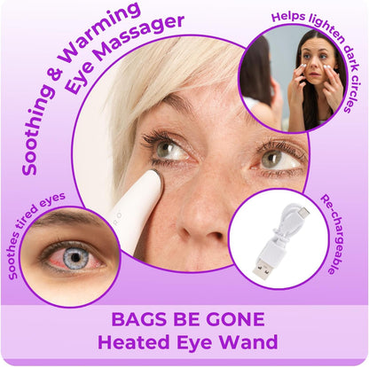 STYLPRO Bags Be Gone, Beheiztes Augenmassagegerät hilft gegen Schwellungen, Falten, dunkle Augenringe und Straffung