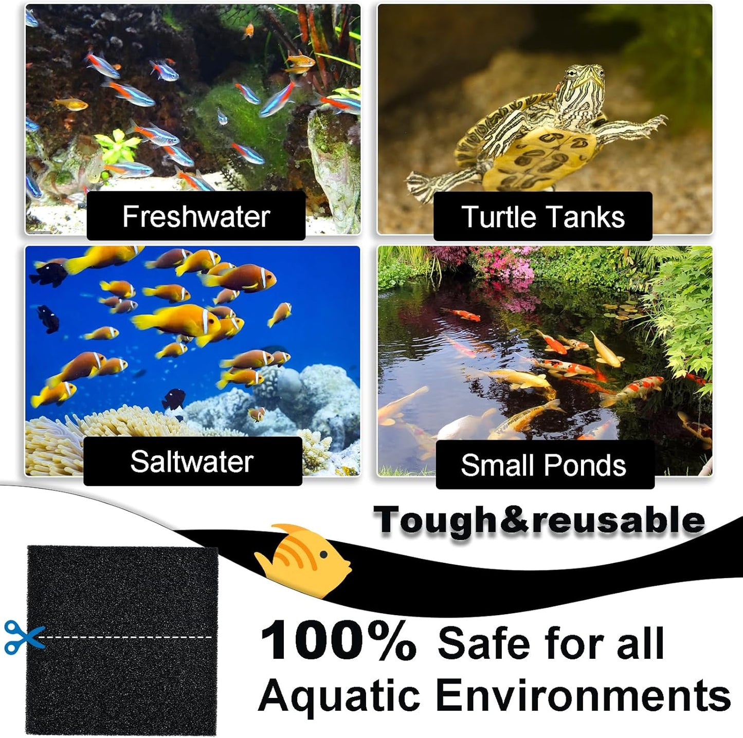 2 X Shunting Bio-Baumwoll-Filter, für Pool, Aquarium, Wasserfilter, Baumwolle (50 x 4 x 50–25PPI) 2 stück