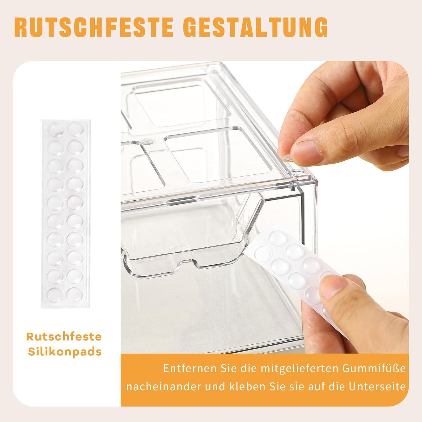 Stebopum Acryl Kosmetik Organizer,Stapelbare Schubladenbox (4 in pack)
