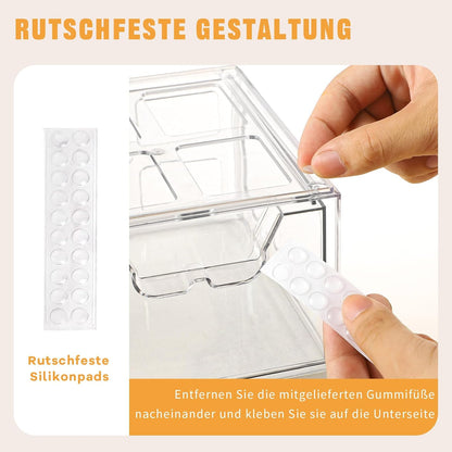 Stebopum Acryl Kosmetik Organizer,Stapelbare Schubladenbox (4 in pack)