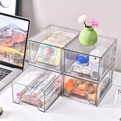 Stebopum Acryl Kosmetik Organizer,Stapelbare Schubladenbox (4 in pack)