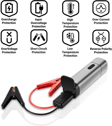 Starthilfe Powerbank avec Powerbank Jumpstarter, 12V-500A Spitzenstrom, 38,4Wh