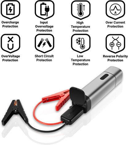 Starthilfe Powerbank avec Powerbank Jumpstarter, 12V-500A Spitzenstrom, 38,4Wh