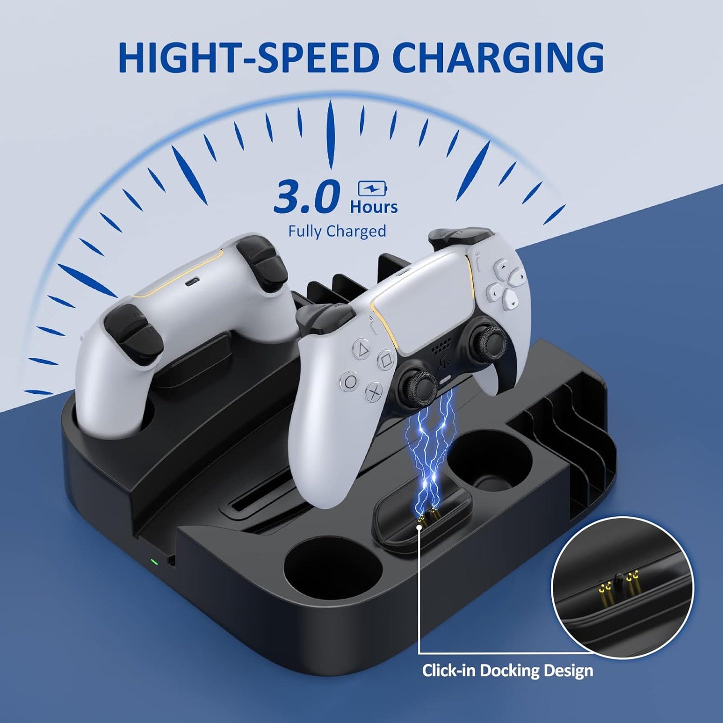 PS5 Ständer / PS5 Controller Ladestation, PS5 Zubehör für Playstation 5 Weiß