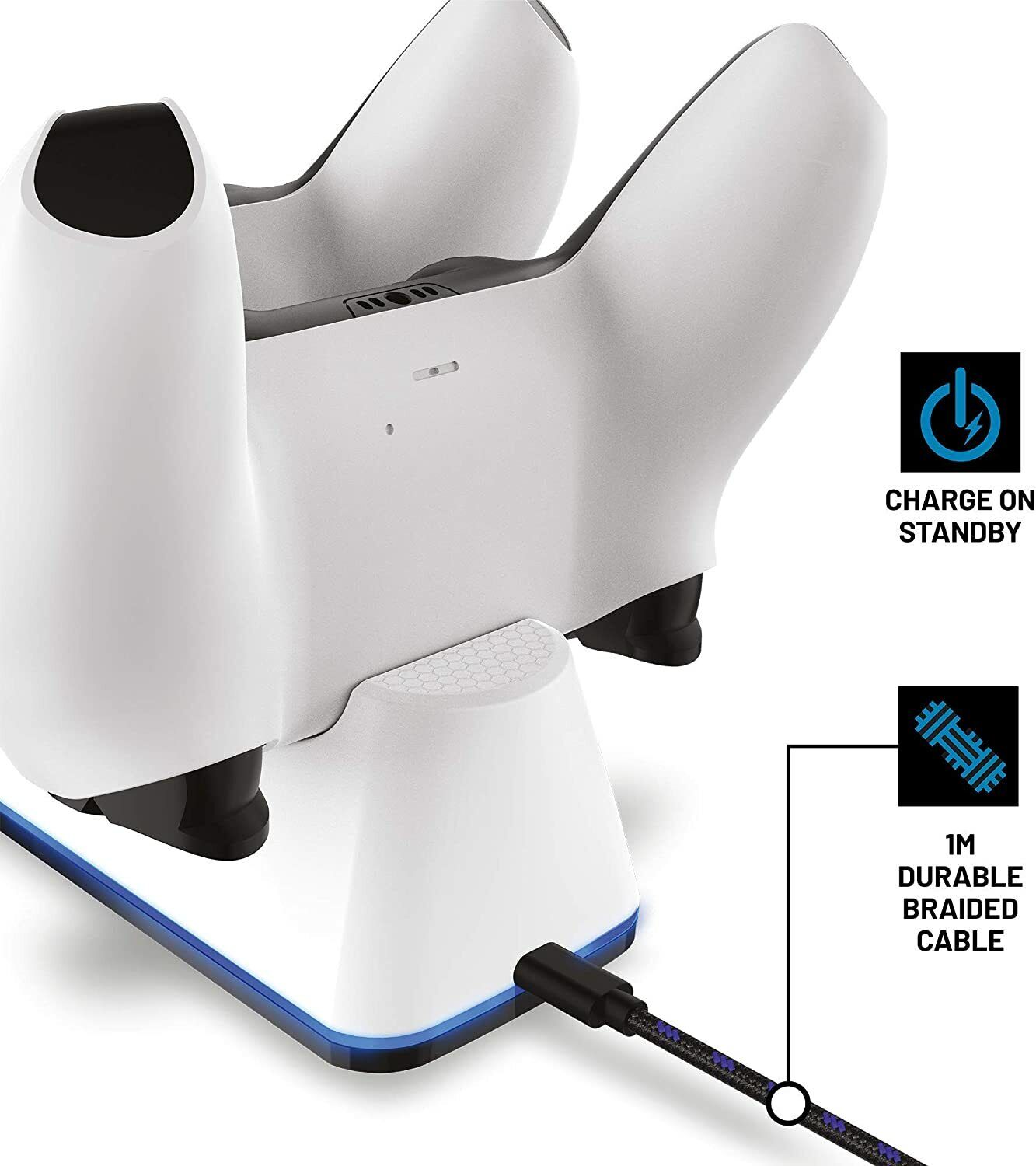 Stealth SP-C100V PS5 Ladestation  Twin USB + Play & Ladekabel weiß
