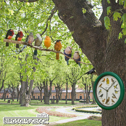 STARLYF Wanduhr mit Vogelstimmen mit echten Klängen von 12 verschiedenen Vögeln